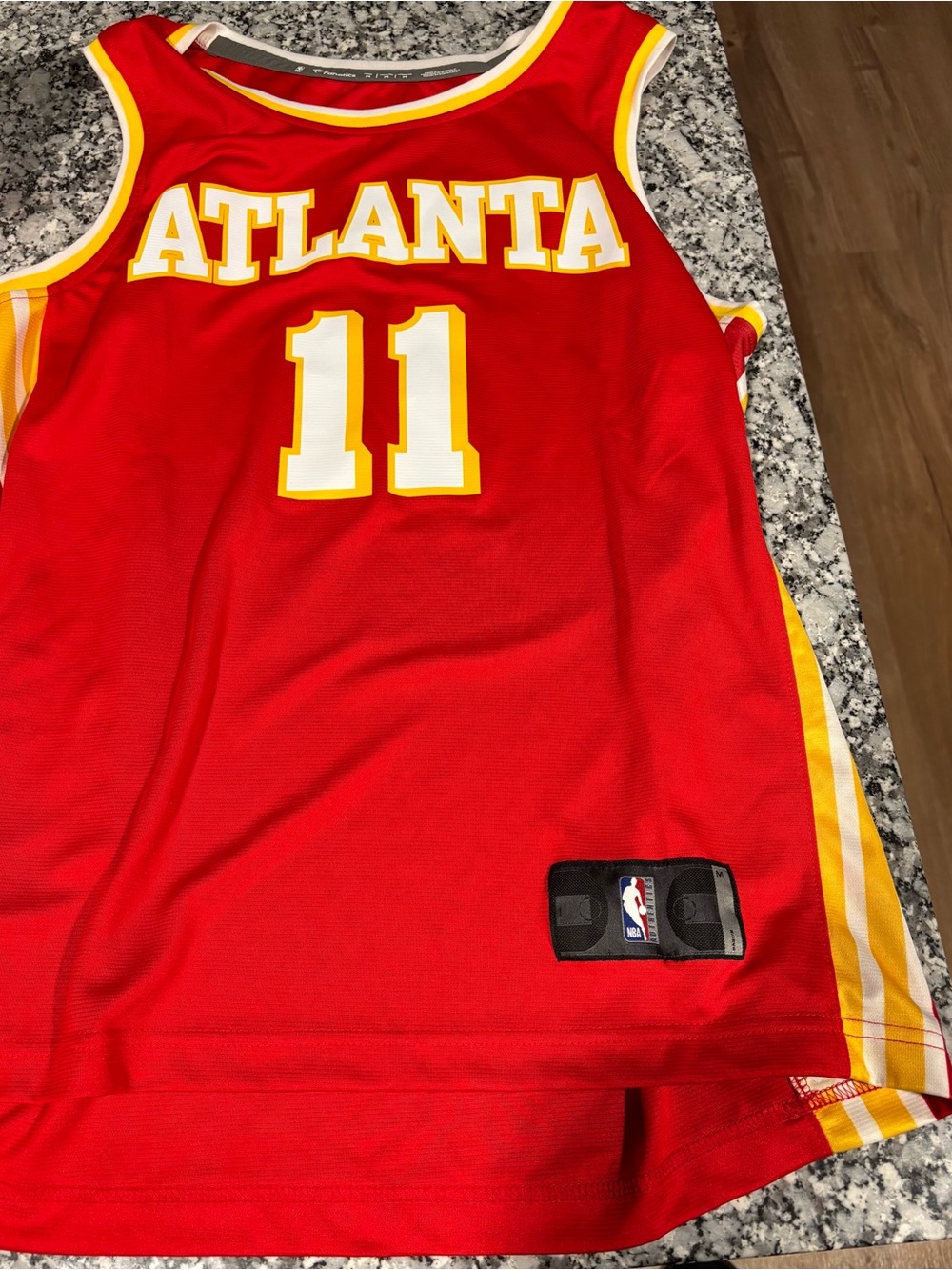 NBA Atlanta Red Jersey #11 with Yellow and White Trim